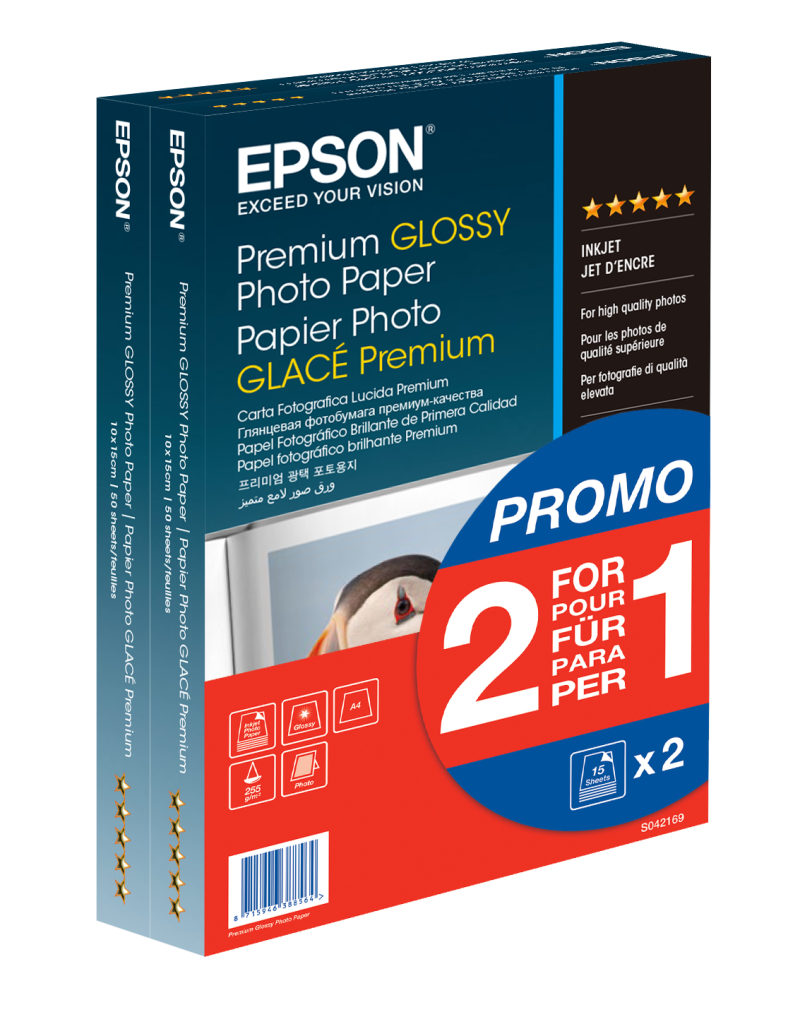 Epson Premium Glossy Photo Paper 10 X 15cm 2 X 40 Sheets Dpsb